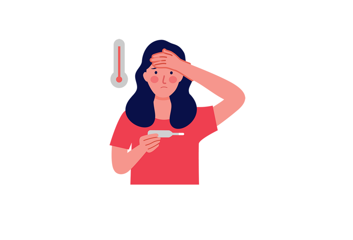Image of woman with fever